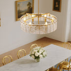 24inch Gold Crackle Glass Chandelier