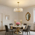 24inch Gold Crackle Glass Chandelier