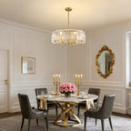 24inch Gold Crackle Glass Chandelier