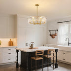 24inch Gold Crackle Glass Chandelier
