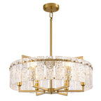 24inch Gold Crackle Glass Chandelier