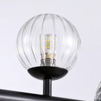 40 in. Modern 12-Light Black Linear Chandelier for Kitchen, Living Room, and Dining Room (Bulbs Not Included)