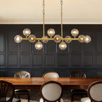 40 in. Modern 12-Light Gold Linear Chandelier for Kitchen, Living Room, and Dining Room (Bulbs Not Included)