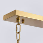 40 in. Modern 12-Light Gold Linear Chandelier for Kitchen, Living Room, and Dining Room (Bulbs Not Included)