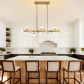 40 in. Modern 12-Light Gold Linear Chandelier for Kitchen, Living Room, and Dining Room (Bulbs Not Included)