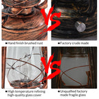 Rustic Lantern Table Lamp Plug-in Old Fashioned Night Light Perfect for Bedroom Living Room