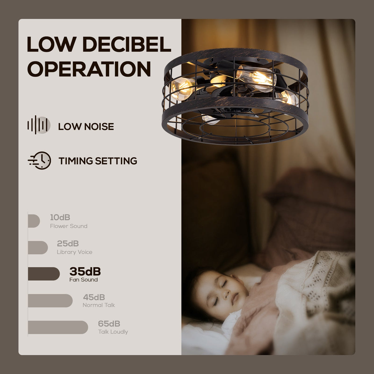 16 in. Indoor Industrial Round Caged Low Profile Ceiling Fans with No Bulb Included with Remote Included