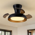 23in Smart Black Retractable Low Profile Ceiling Fan with LED Light