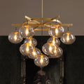 11-Light Modern Gold Bubble Chandelier with Glass Shades for Living Room, Kitchen Island, Bedroom(Bulbs not included)