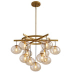 11-Light Modern Gold Bubble Chandelier with Glass Shades for Living Room, Kitchen Island, Bedroom(Bulbs not included)