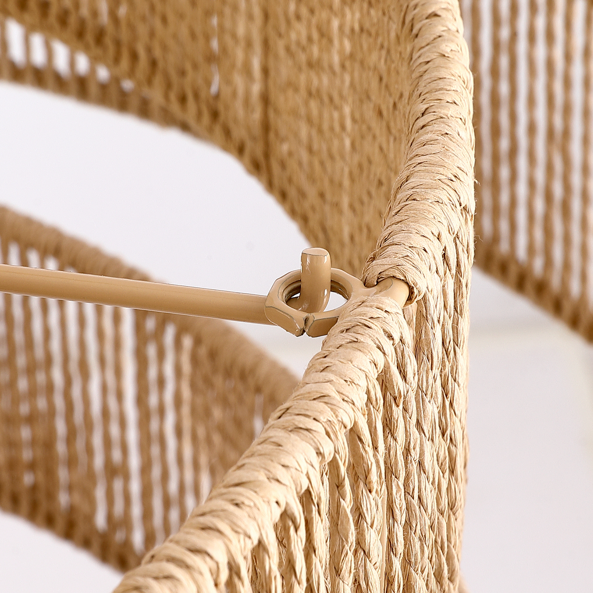 12-Light Natural Adjustable Gold Dimmable 5-Tier Hand-Woven Chandelier with Rattan Shaded for Living Room