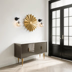 11 in. 1-Light Black Round Modern Wall Sconces with Clear Glass Shade (Bulbs Not Included)