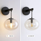 11 in. 1-Light Black Round Modern Wall Sconces with Clear Glass Shade (Bulbs Not Included)