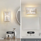 10.2 in. Length 1-Light Chrome Modern Wall Sconces with Rectangular Clear Glass Shade (Bulbs Not Included)