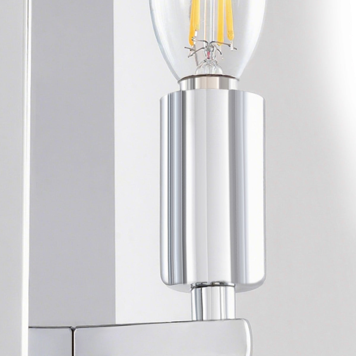 10.2 in. Length 1-Light Chrome Modern Wall Sconces with Rectangular Clear Glass Shade (Bulbs Not Included)