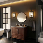 10.2 in. Length 1-Light Chrome Modern Wall Sconces with Rectangular Clear Glass Shade (Bulbs Not Included)