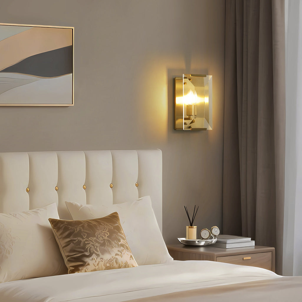 10.2 in. 1-Light Gold Modern Dimmable Wall Sconce with Glass Shade Modern Lighting Fixture for Corridor and Hallway