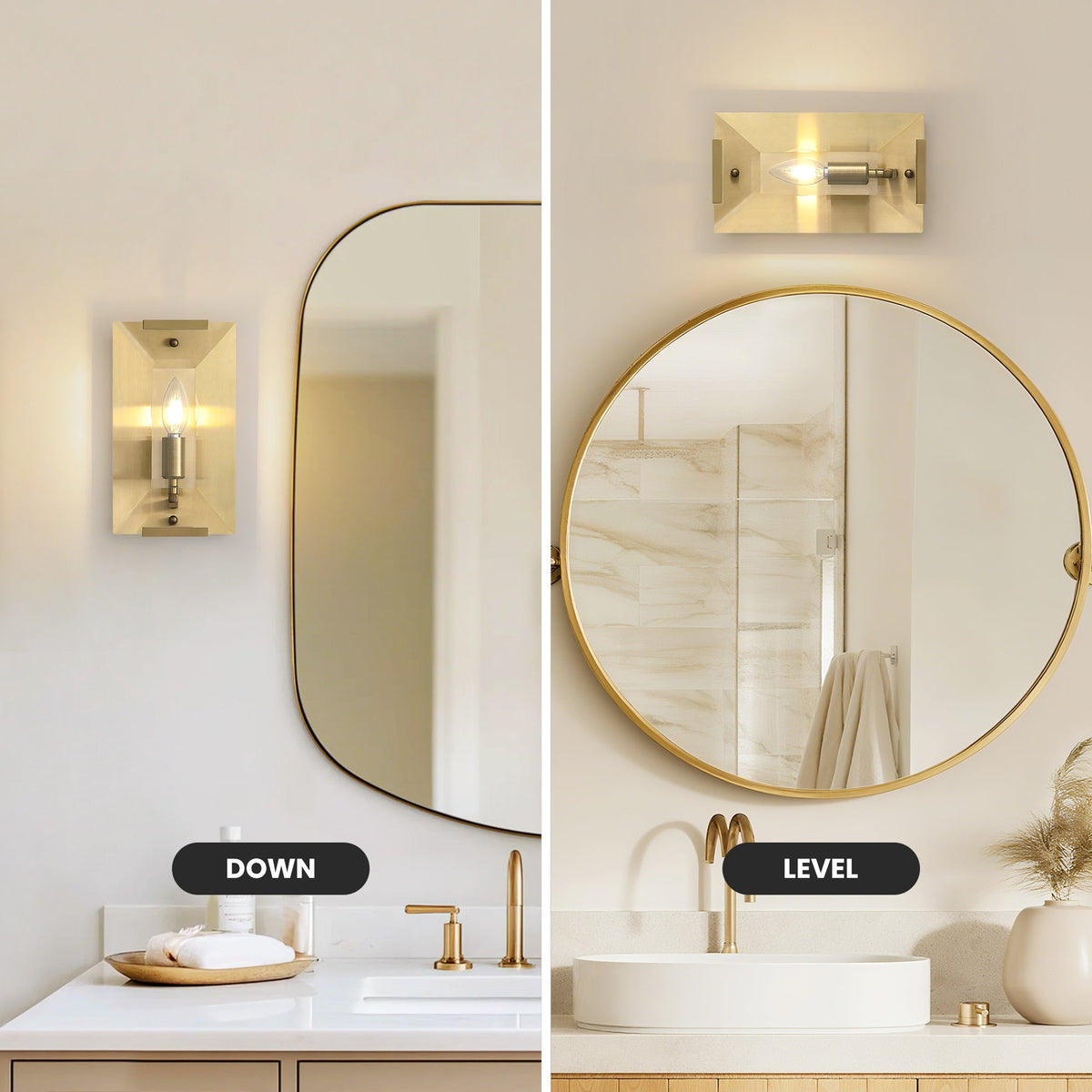 10.2 in. 1-Light Gold Modern Dimmable Wall Sconce with Glass Shade Modern Lighting Fixture for Corridor and Hallway