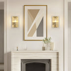 10.2 in. 1-Light Gold Modern Dimmable Wall Sconce with Glass Shade Modern Lighting Fixture for Corridor and Hallway