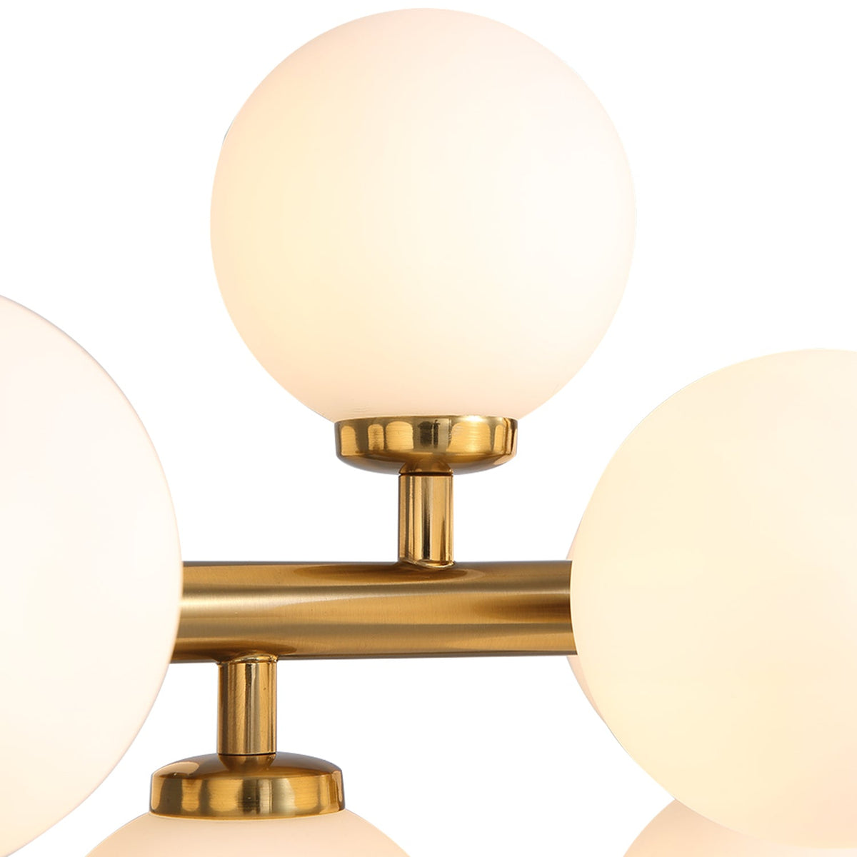 16-Light Modern Dimmable Bubble Glass Sputnik Gold Glass Globe Chandelier for Dining Room and Living Room