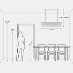 Araña de cristal rectangular dorada moderna de 8 luces con luz para comedor o cocina