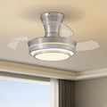28in Retractable LED Ceiling Fan with Light Dimmable Low Profile Fandelier Remote&APP Control