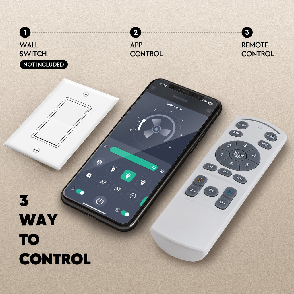 28in Retractable LED Ceiling Fan with Light Dimmable Low Profile Fandelier Remote&APP Control