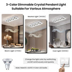 8 Lights Rectangular Wave Raindrop Chandelier Flush Mount Crystal Chandelier No Bulbs