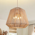 20in 4-Light Adjustable Woven Pendant Light for Sloped Ceilings(No Bulbs Included)