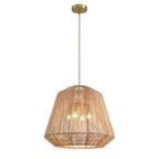 20in 4-Light Adjustable Woven Pendant Light for Sloped Ceilings(No Bulbs Included)