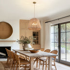 20in 4-Light Adjustable Woven Pendant Light for Sloped Ceilings(No Bulbs Included)