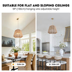 20in 4-Light Adjustable Woven Pendant Light for Sloped Ceilings(No Bulbs Included)