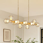 Golden Retro French-style Glass Chandelier