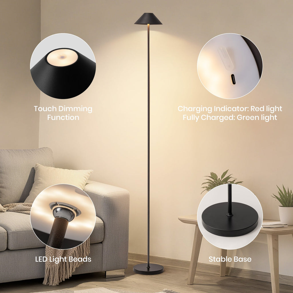 16in White Modern Table Lamps Cordless Smart Integrated Led Dimmable Waterproof Rechargeable Indoor&Outdoor Table Lamp