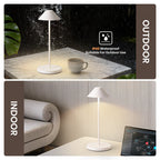 16 in. Modern Black Standard Table Lamps Cordless Integrated Led Dimmable Rechargeable for Indoor and Outdoor (2 Sets)