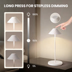 16 in. Modern Black Standard Table Lamps Cordless Integrated Led Dimmable Rechargeable for Indoor and Outdoor (2 Sets)