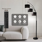 80in Black 3-Light Standard Arched Floor Lamp, Dimmable 3-Color Temperature Remote Control, Stylish Tall Tree Floor Lamps