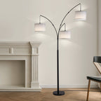 80in. Gray 3-Light Standard Arched Floor Lamp, Dimmable 3-Color Temperature Remote Control, Stylish Tall Tree Floor Lamp