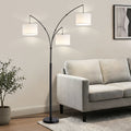 80 in. White 3-Light Arc Floor Lamp, Dimmable, 3-Color Temperature, Remote Control, Stylish Tall Floor Lamp
