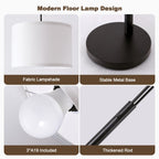 80 in. White 3-Light Arc Floor Lamp, Dimmable, 3-Color Temperature, Remote Control, Stylish Tall Floor Lamp