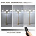 80in Arc Gold Modern 5-Light Tall Standing Tree-Style Floor Lamp with Remote, Adjustable Arched Arm, 3-Color Temperature