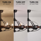 27" Farmhouse Indoor Vintage Cage Ceiling Fan with Light, Reversible Rotation, and Remote Control