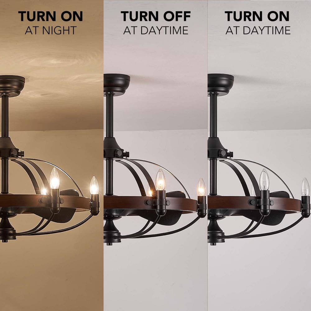 27" Farmhouse Indoor Vintage Cage Ceiling Fan with Light, Reversible Rotation, and Remote Control