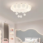 Cloud-Shaped LED Ceiling Light with Hanging Spheres – Whimsical Modern Flush Mount for Kids’ & Bedrooms