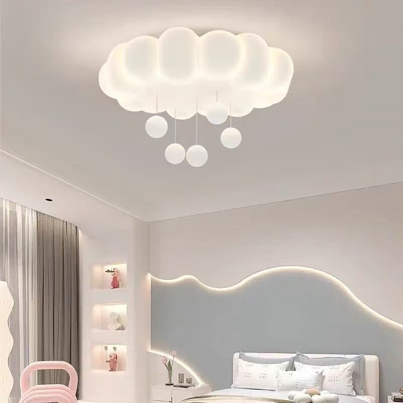 Cloud-Shaped LED Ceiling Light with Hanging Spheres – Whimsical Modern Flush Mount for Kids’ & Bedrooms