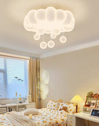 Cloud-Shaped LED Ceiling Light with Hanging Spheres – Whimsical Modern Flush Mount for Kids’ & Bedrooms