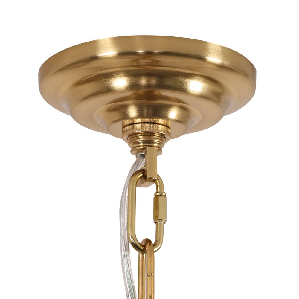 24" 9-Light Glass Modern Gold Chandelier for Dining Room and Living Room