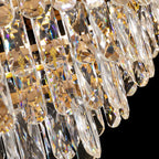 Luxury Gold Retractable Crystal Ceiling Fan with Light - Modern Chandelier Fan for Living & Dining Room