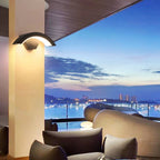 Black Curved Outdoor Wall Light - Minimalist LED Sconce with Soft Warm Glow for Modern Homes