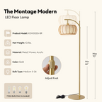 Handwoen Rattan Shade Floor Lamp